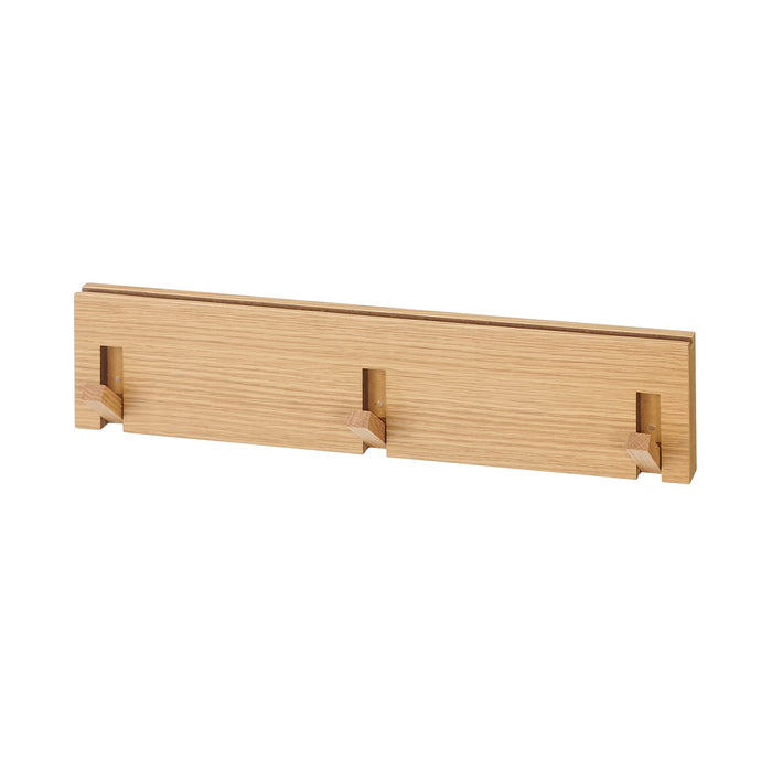 Mujirushi Ryohin Wall Attachable Furniture 3 Hangers Oak Wood 44X2.5X10Cm Japan