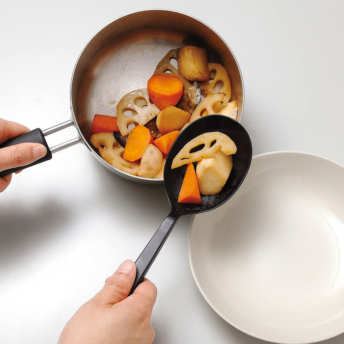 Mujirushi Ryohin 26Cm Silicone Cooking Spoon Black - Made In Japan