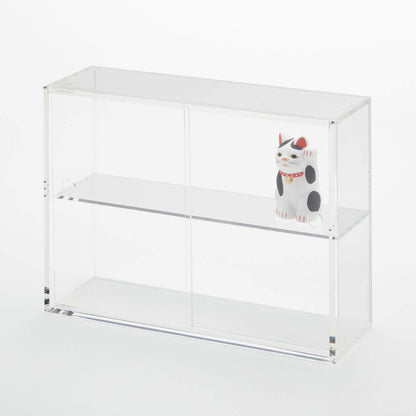 Mujirushi Ryohin Japan Acrylic Collection Stand W/ Sliding Door Small 25.2X8.4X18.4Cm 02856120