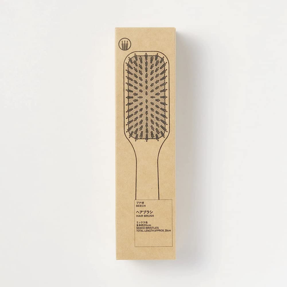 Muji Beech Wood 20cm Hair Brush with Mixed Bristles
