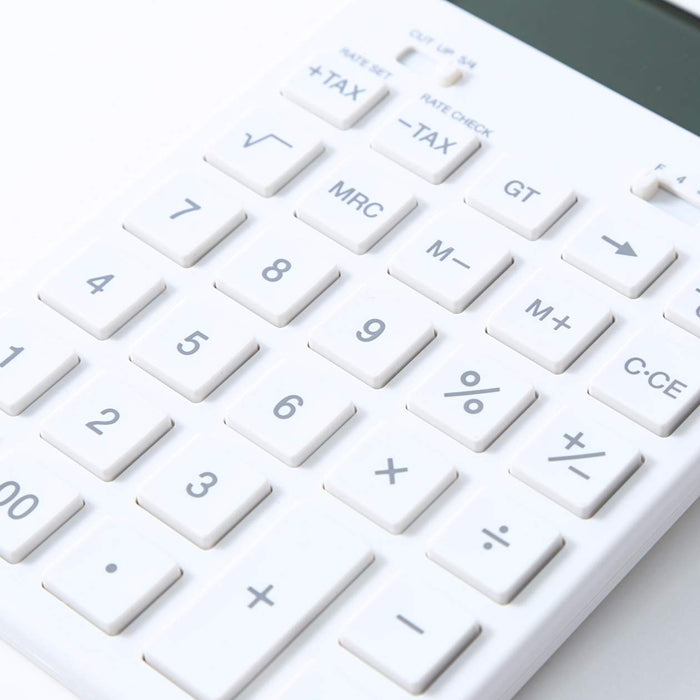 Muji Ryohin Japan Calculator White 12 Digits Kk-1154Ms 37355538