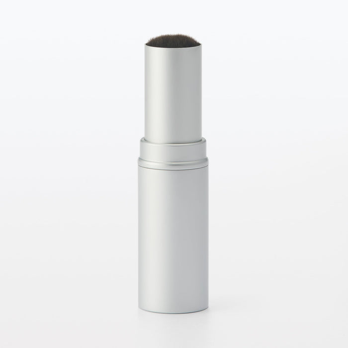 Muji Retractable Polyester Cheek Brush - Portable 24mm Diameter 93mm Length