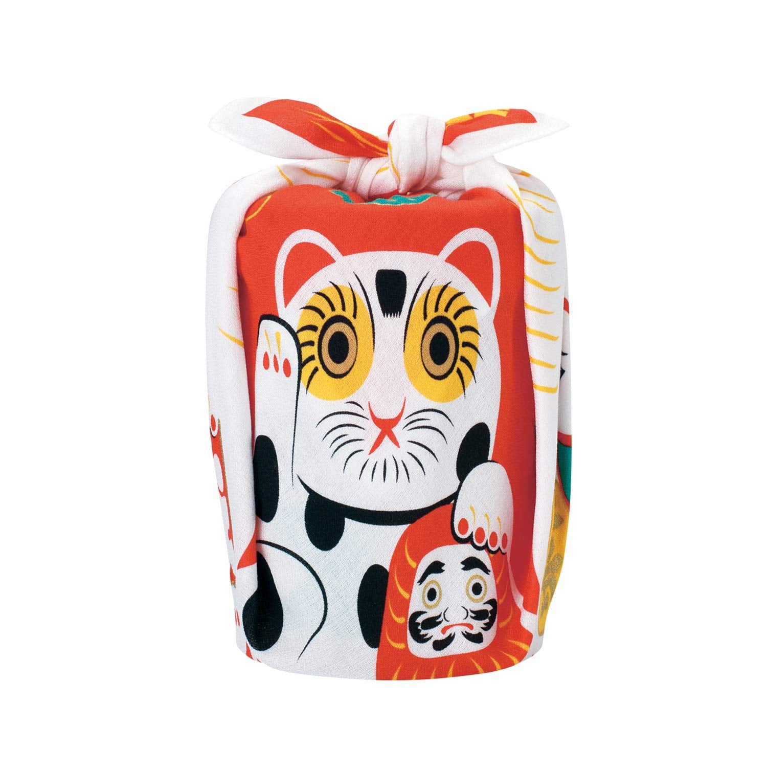 Musubi Furoshiki 48Cm Maneki Neko Kohaku Made In Japan 20464-105