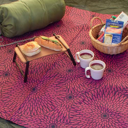 Musubi Furoshiki 100 Isa Pattern Chrysanthemum Purple 100Cm Polyester Water Repellent - Japan