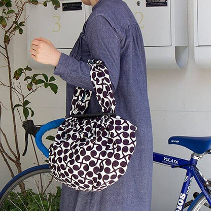 Musubi Furoshiki 3-Way Isa Pattern Reversible Sprout Purple Blue 104Cm Cotton - Japan