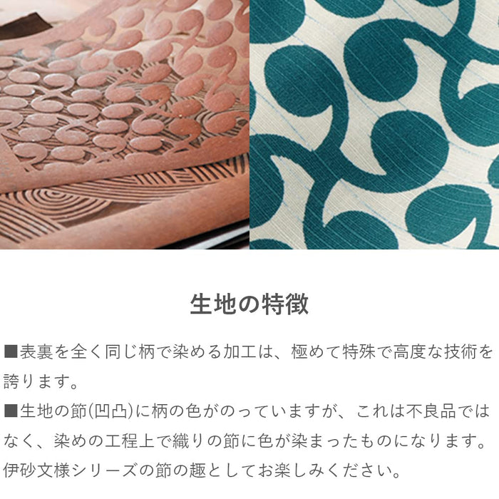 Musubi Furoshiki 3-Way Isa Pattern Reversible Sprout Purple Blue 104Cm Cotton - Japan