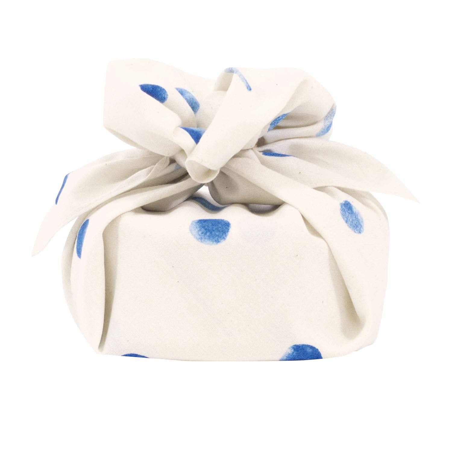 Musubi Organic Cotton Furoshiki 50Cm Polka Dot Blue Japan 20376-104