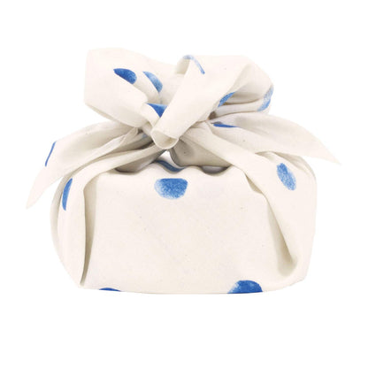 Musubi Organic Cotton Furoshiki 50Cm Polka Dot Blue Japan 20376-104