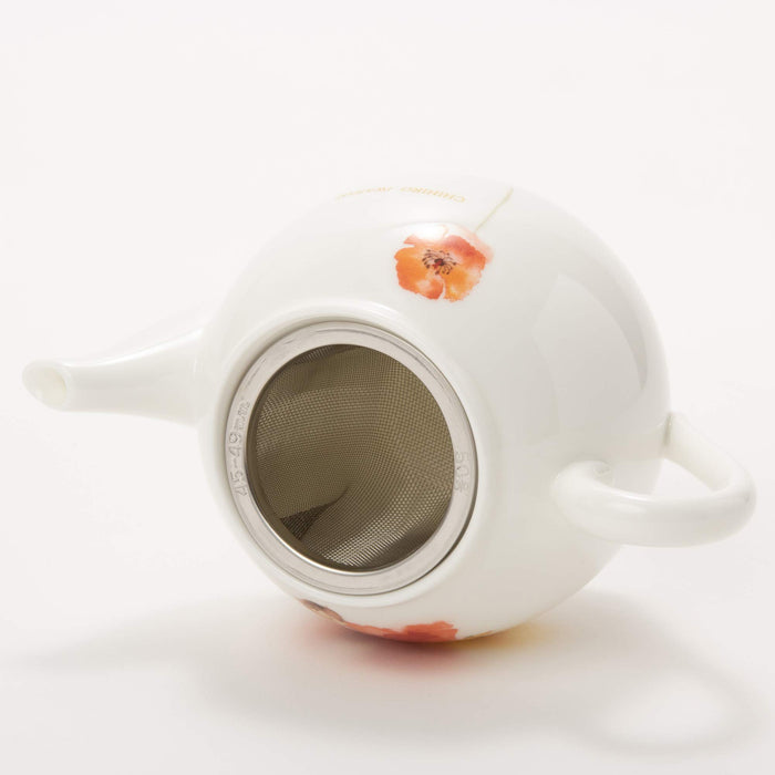 Narumi Chihiro Iwasaki Tea Pot Baby In Poppy Flower 330Cc Japan Red