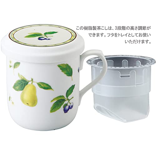 Narumi 马克杯梨形 290CC 日本带盖茶滤和微波炉加热 40978-32930Az