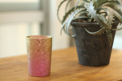 Horie Niigata Prefecture Tsubame Titanium Double Tumbler Kiln Creation 270Cc Light Gradation Pink Japan T09Km270Gp