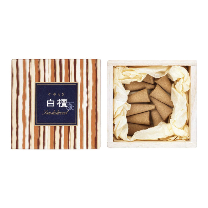 Nippon Kodo Kayuragi Sandalwood Incense Cones 12Pcs Japan + Stand White