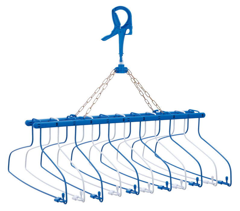 Nishida Japan Laundry Drying Skip Hanger 11-Strand Dark Blue 54X49X40Cm - Dry 11 Shirts At Once