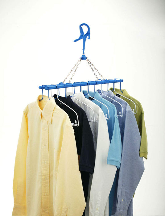 Nishida Japan 洗衣烘干跳过衣架 11 股深蓝色 54X49X40 厘米 - 一次烘干 11 件衬衫