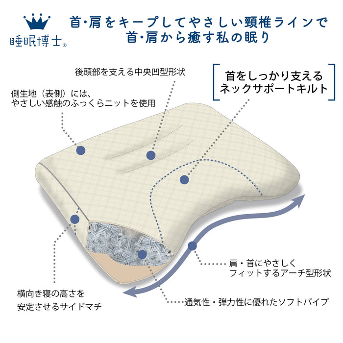 Nishikawa Eka0501201H Sleep Doctor Pillow | Neck & Shoulder Fit | Japan | Adjustable Height | Washable | Breathable | Stiff Shoulder Relief