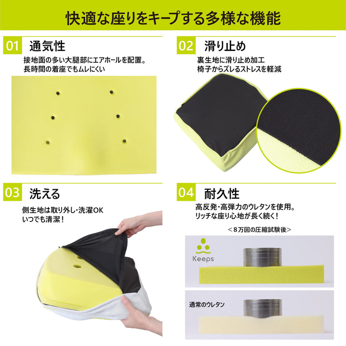 Nishikawa Pelvic Support Cushion Japan - Triangular Support System Pressure Dispersion Air Horn - Maintains Ideal Sitting Posture