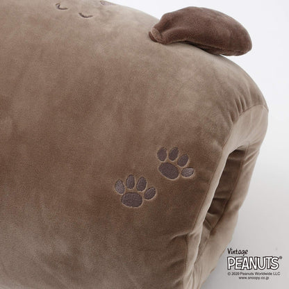Nishikawa Snoopy Nap Pillow Japan | Office Desk Home Lumbar Cushion | Fluffy Pocket Konemuri 243600228 | 35X30Cm