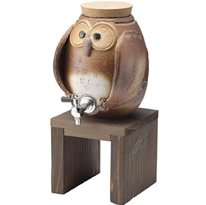 Nishiyama Shigaraki Owl Shochu Server G5-3304 | Made In Japan | Nishiyama