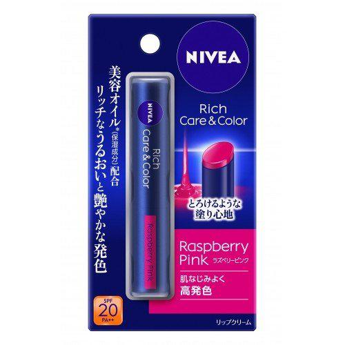 Nivea Rich Care Color Lip Raspberry Pink 2g Japan With Love