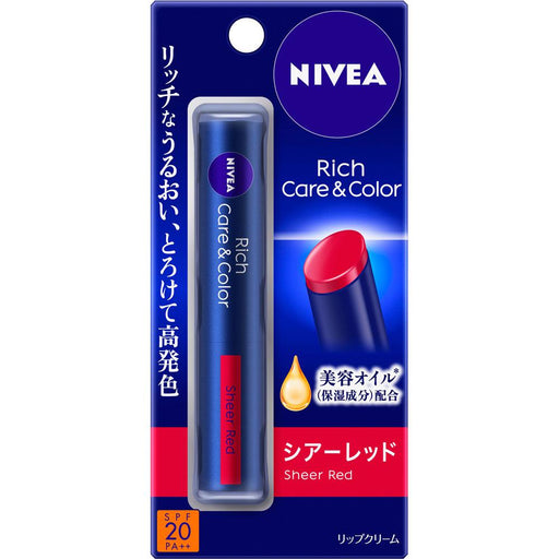 Nivea Rich Care Color Lip Sheer Red Japan With Love