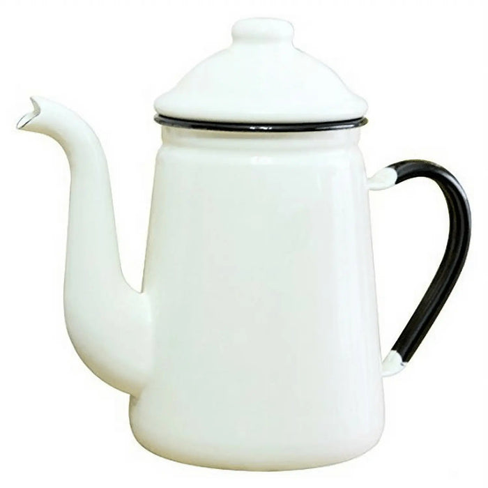 Noda Horo Enamel Coffee Pot #11 - White