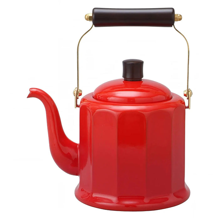 Noda Horo Enamelware Induction Dodecagonal Classic Kettle Red