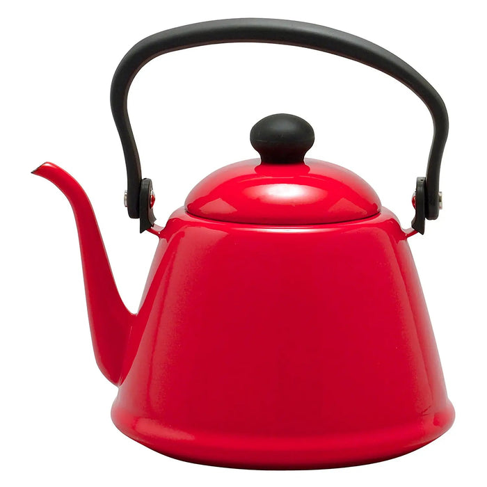 Noda Horo Enamelware Japan Induction Pour Over Kettle 2L Red