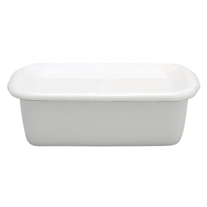 Noda Horo White Series Enamel Rectangle Deep Food Containers With Enamel Lid Large