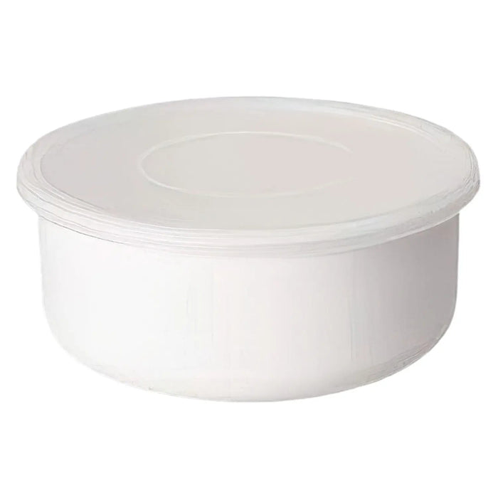 Noda Horo White Series Enamel Round Food Containers With Lid 10cm