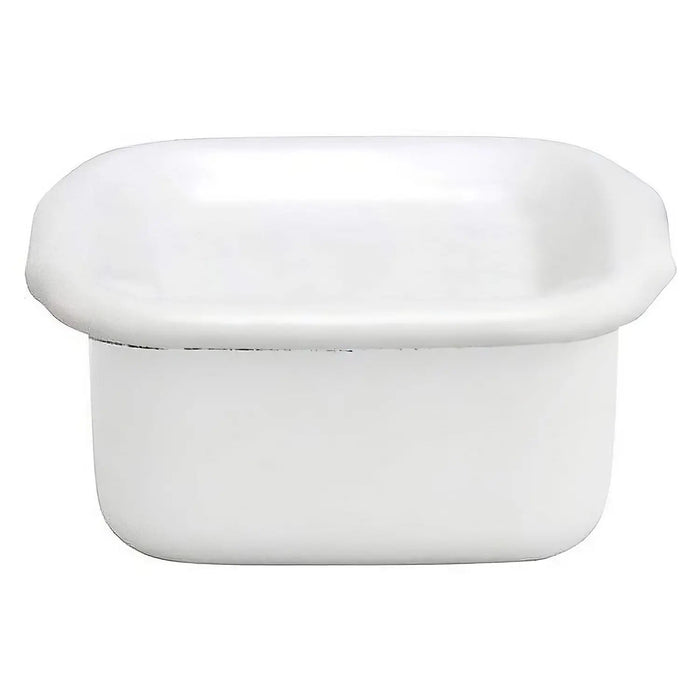 Noda Horo White Series Enamel Square Food Containers With Enamel Lid Small