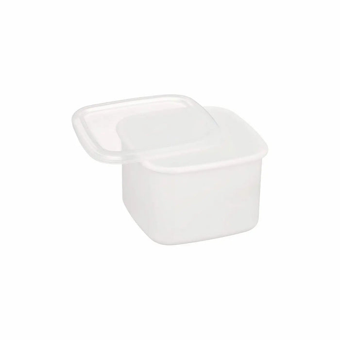 Noda Horo White Series Enamel Square Food Containers With Lid Large