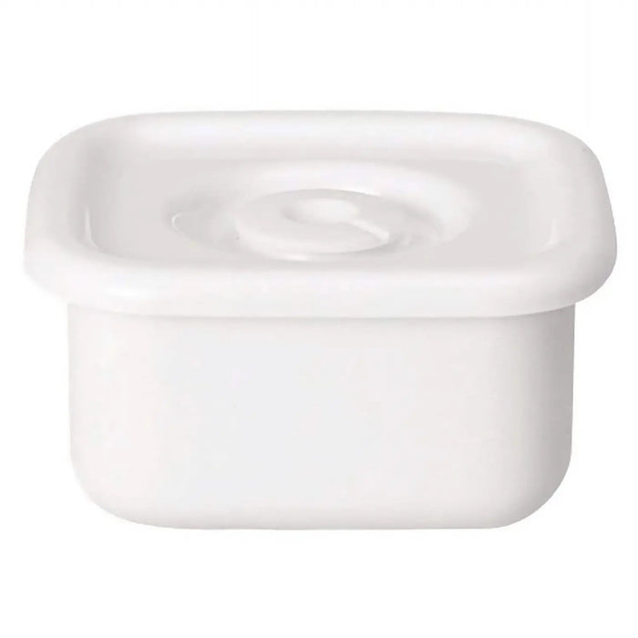 Noda Horo White Series Enamel Square Food Containers With Sealed Lid Small