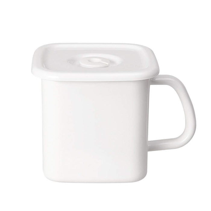 Noda Horo White Series Storage Container Stocker Square L W/ Airtight Lid & Handle - Made In Japan