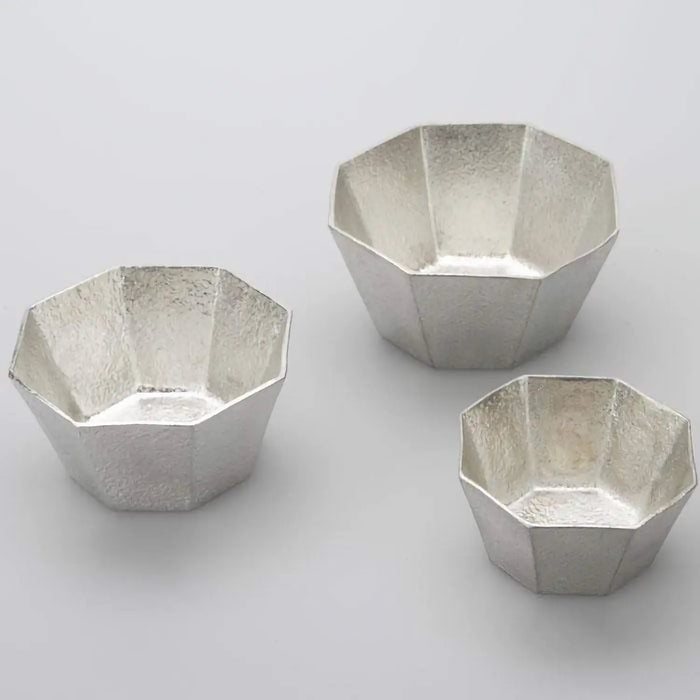 Nousaku Tinware Small Bowl Kuzushi Ori Medium