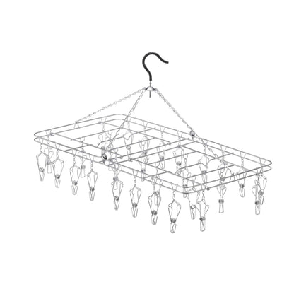 Ohki Works (Ohki) Japan Stainless Steel Hanger Dl 00381-4 Silver 59.5X35Xh40Cm Tangle-Resistant