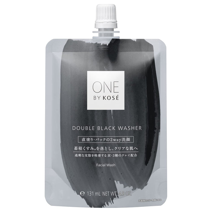 Kose One By Kose Double Black Washer 140g - Japanese Mud Facial Cleanser - Facial Wash
