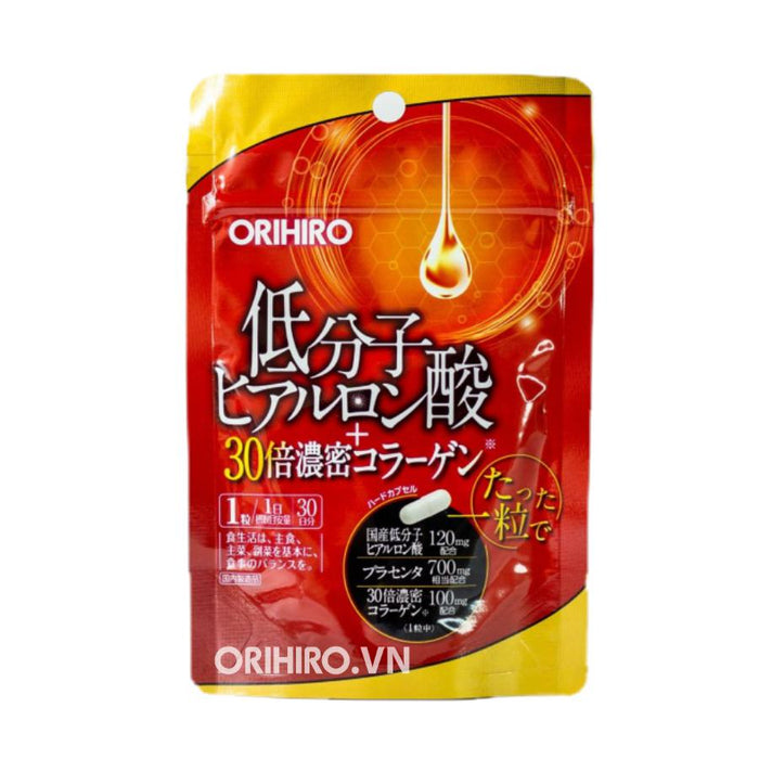 Orihiro low-molecular-weight hyaluronic acid + 30 times dense collagen 30 tablets