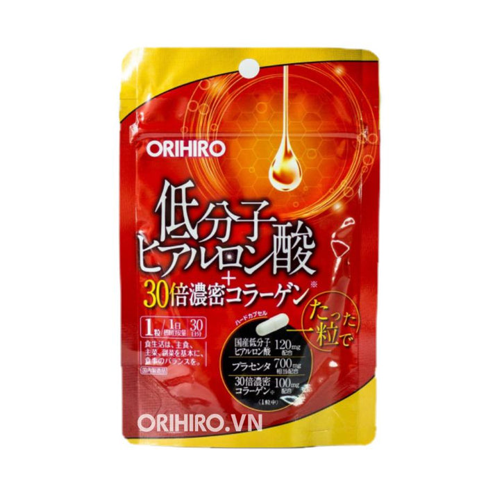 Orihiro Low Molecular Weight Hyaluronic Acid 30 Times Dense Collagen 30 Tablets Japan With Love
