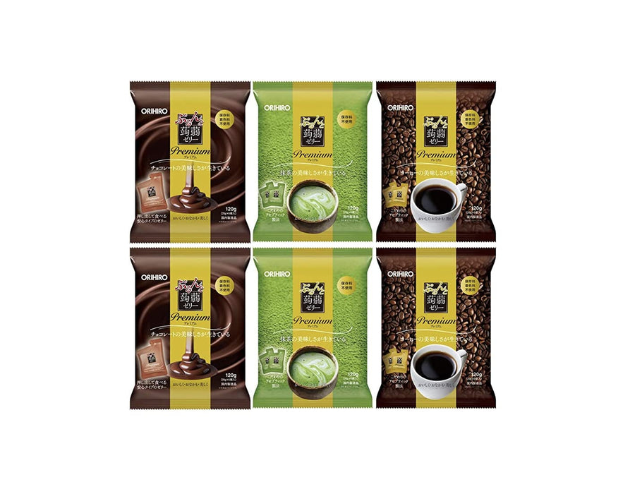 Generic Product Orihiro Premium Purun & Konjac Jelly 3-Pack (Chocolate Matcha Coffee) Japan