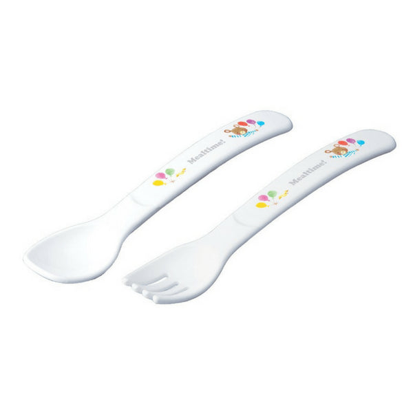 Osk 用餐嬰兒幼兒塑膠叉子和湯匙 13.2 公分套裝