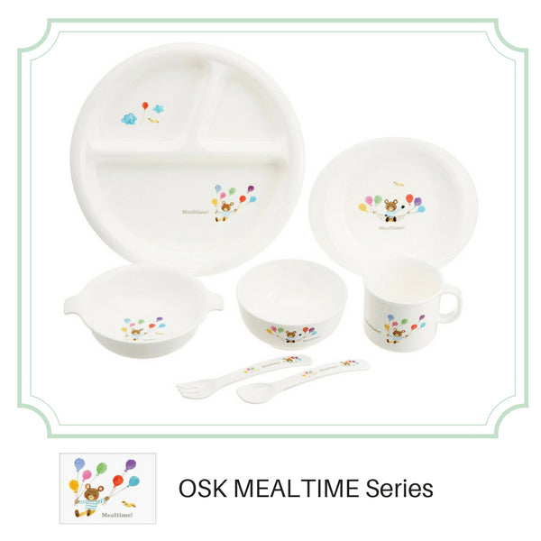 Osk Mealtime Baby Toddler Plastic Unbreakable Dinnerware Set (Gift-Boxed)