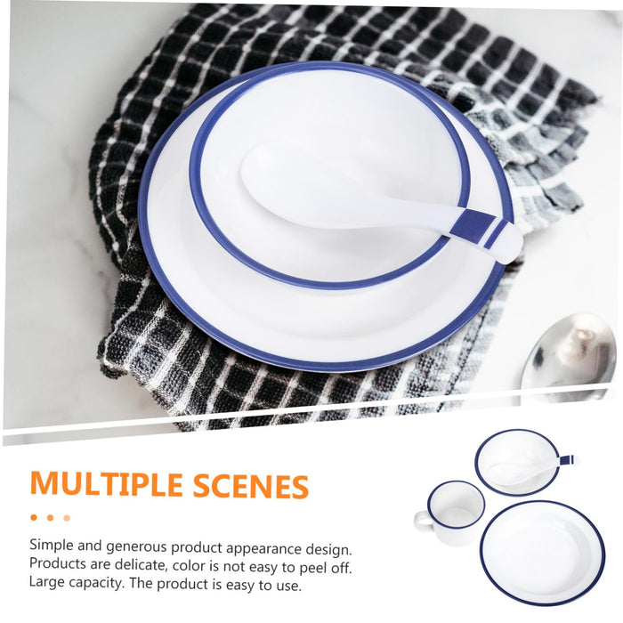 Unona 3 件組三聚氰胺塑膠咖啡杯托盤湯匙晚餐碗套件 - 日本製造