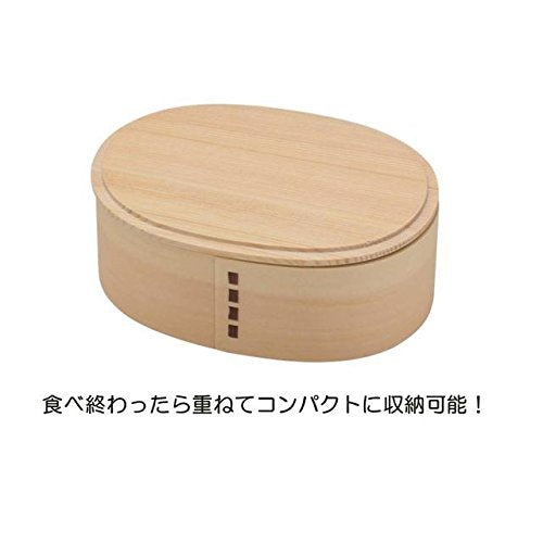 Ruozhao 日本橢圓形 2 層便當盒 天然 Ph02Sw
