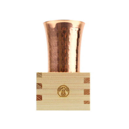 Peaks&Trees Tsuchime Copper Tumbler Japanese Cypress Gosho Masu Sake Cup Set L Size Japan Cosmetic Box Beer Glass Outdoor