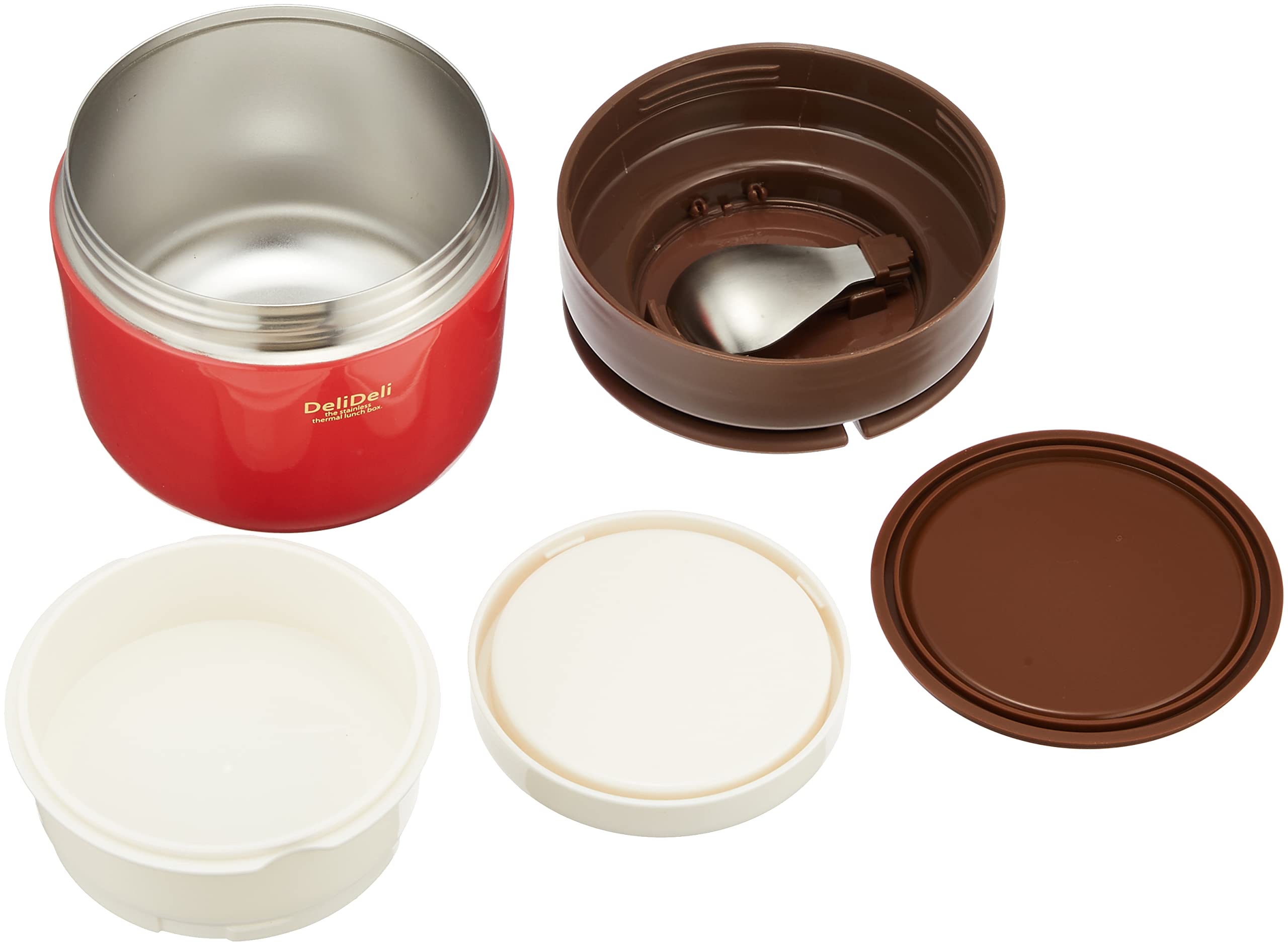 Pearl Metal Kinzoku Donburi Bento Box Lunch Jar Red Deli Bowl Japan Hb-3323