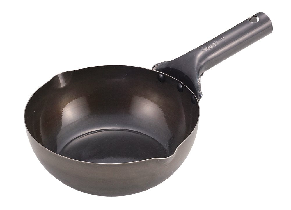 Pearl Metal Kinzoku Extra Deep Stir Fry Pot 20Cm Ih Compatible Iron Frying Pan Craftsman Made In Japan Black Hb-1044