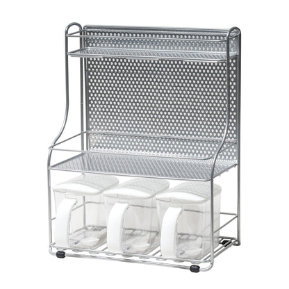 Pearl Metal Kinzoku Kitchen Storage 2 Seasoning Stand 3 Tiers Japan H-7487