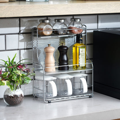 Pearl Metal Kinzoku Kitchen Storage 2 Seasoning Stand 3 Tiers Japan H-7487