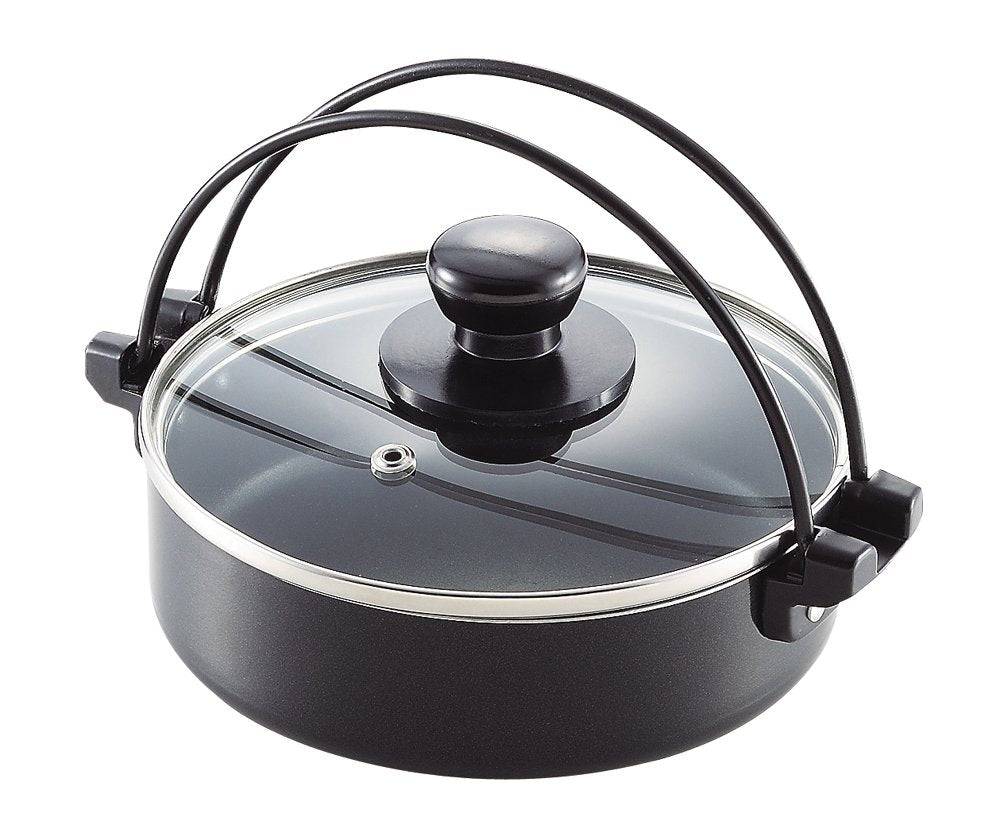 Pearl Metal Japan 16Cm Ih Compatible Glass Sukiyaki Pot W/ Lid Hb-2456