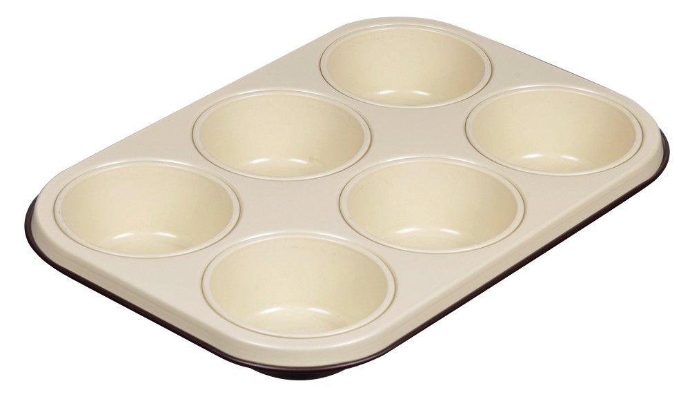 Pearl Metal Japan Kinzoku Raffine Fluorine Muffin Plate 6Pcs D-6226